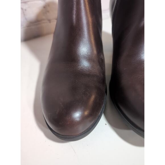 Born Alter Cognac Brown Leather Ankle Boot Women's Size 9.5 Side Zip EUC - Picture 7 of 14